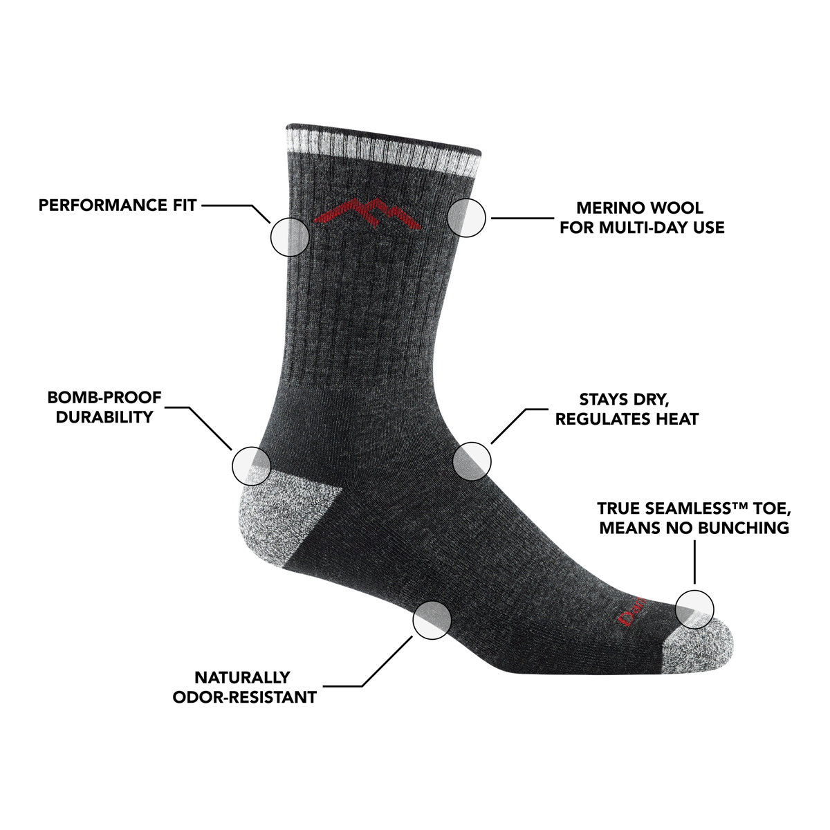 Men's Hiker Midweight Micro Crew 5-Pack