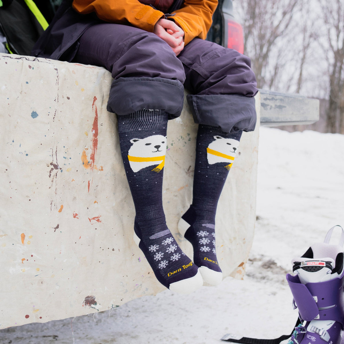 Kids Polar Bear Over-the-Calf Midweight Ski & Snowboard Socks