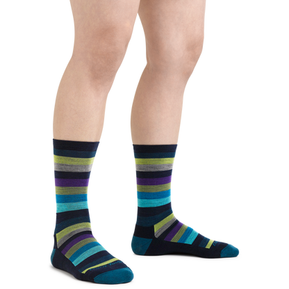 Women's Mystic Stripe Crew Lightweight Lifestyle Socks