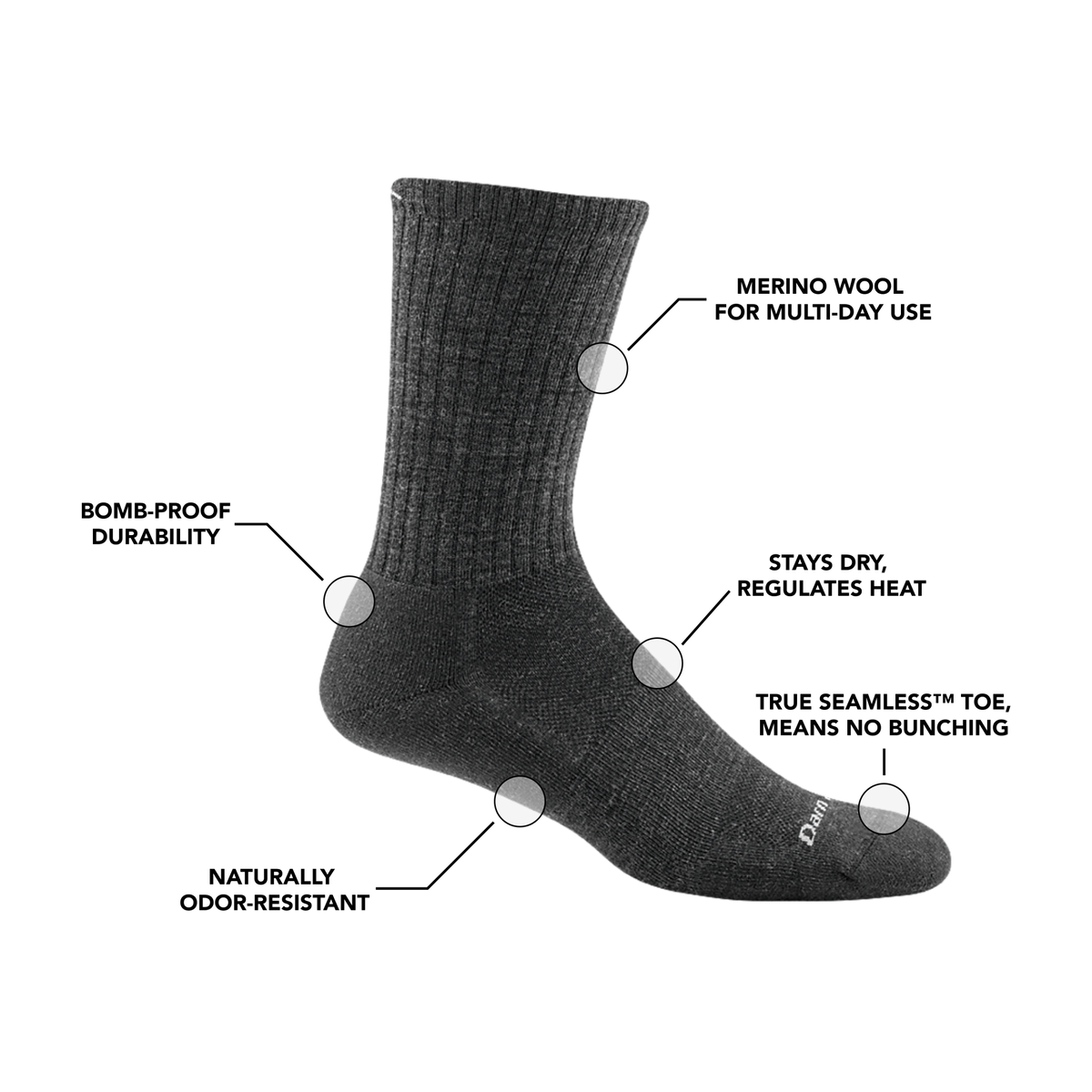 Men's The Standard Crew Cushioned Lightweight Lifestyle Socks