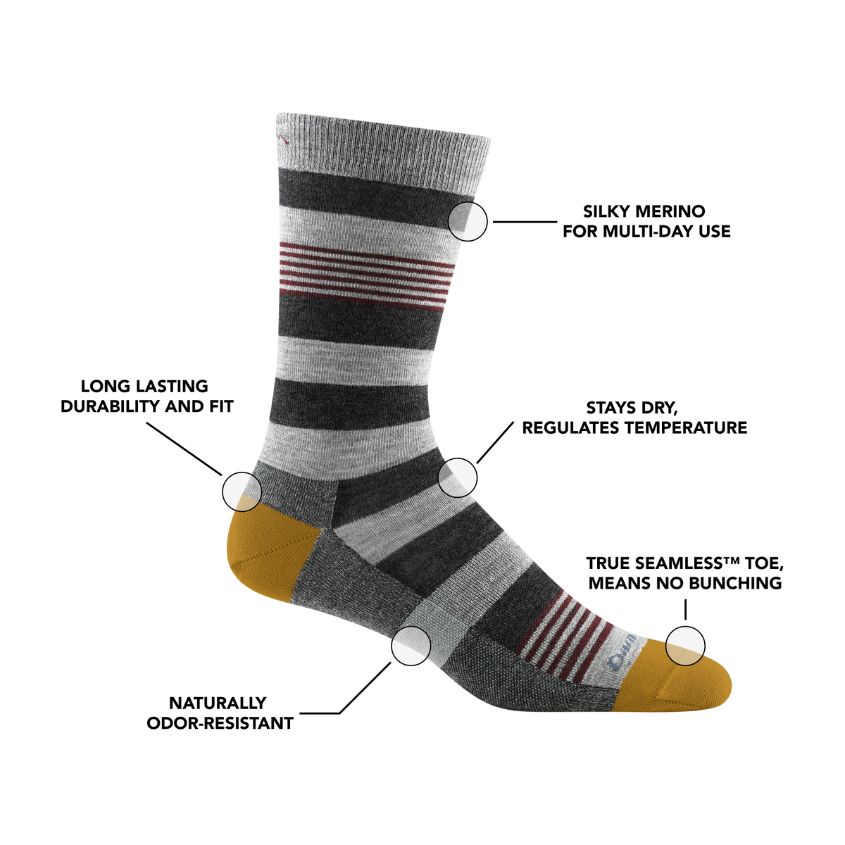 Men's Oxford Crew  Lightweight Lifestyle Sock-Last Chance